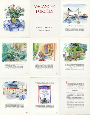 Illustrated Book Dufy - R. Dorgelès. VACANCES FORCÉES. 24 bois en couleur (1956)