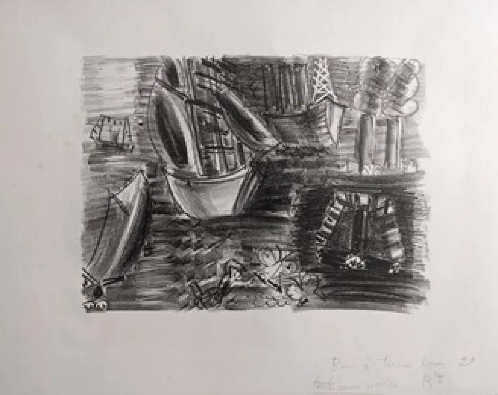 Lithograph Dufy - Voiliers et papillons