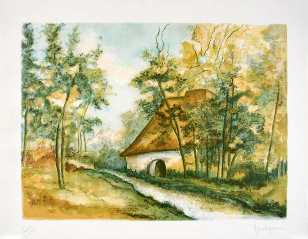 Lithograph Dunoyer De Segonzac - La Chaumière