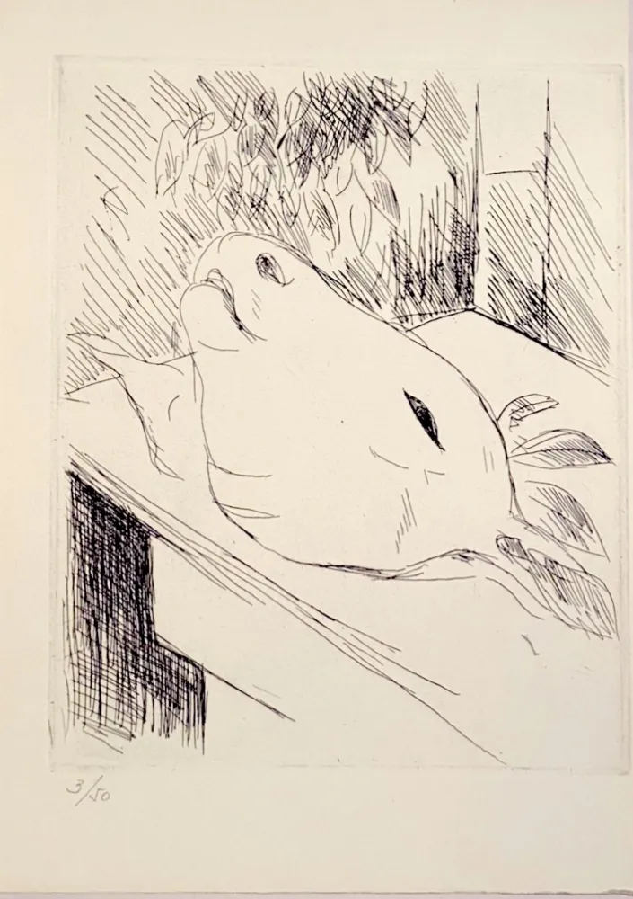 Lithograph Dunoyer De Segonzac - La tête de veau