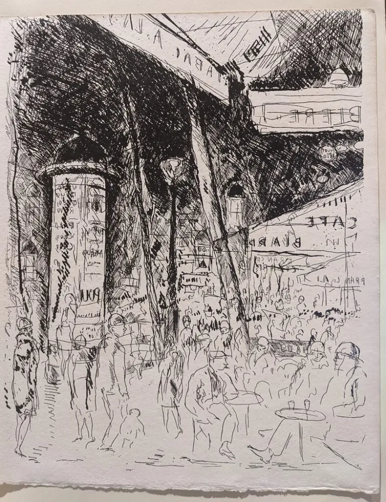 Etching Dunoyer De Segonzac - Le Boulevard Montparnasse