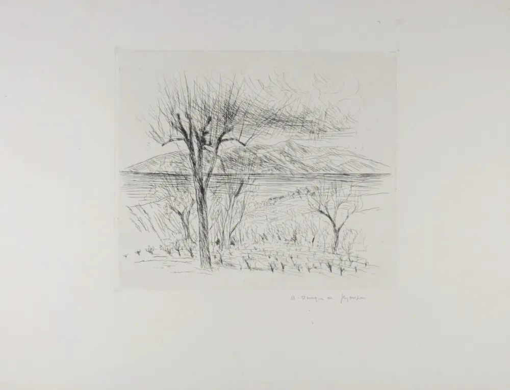 Engraving Dunoyer De Segonzac - Les Vignes, c.1960 - Hand-signed!