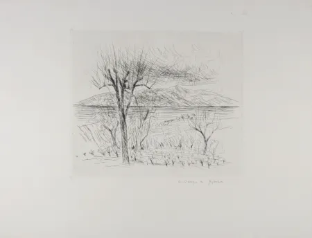 Engraving Dunoyer De Segonzac - Les Vignes, c.1960 - Hand-signed!