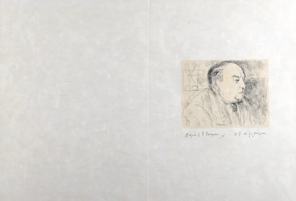 Lithograph Dunoyer De Segonzac - Portrait de Léon-Paul Fargue, 1964