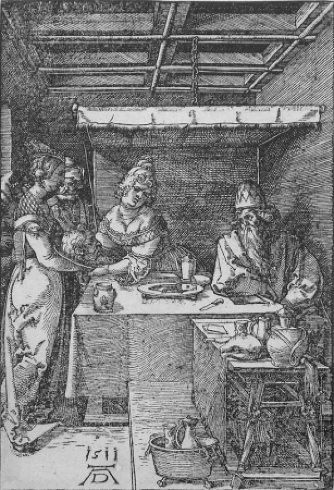 Woodcut Durer - Salome Presenting the Head of John the Baptist to Herodias