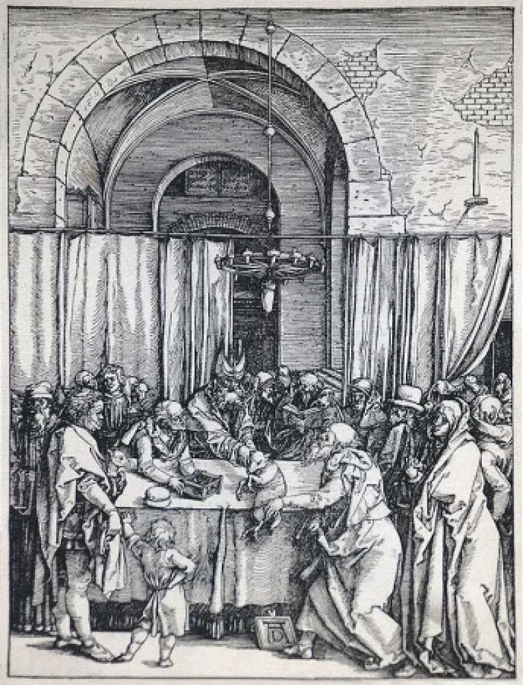 Woodcut Durer - The Rejection of Joachim's Offering (The Life of the Virgin), c. 1504