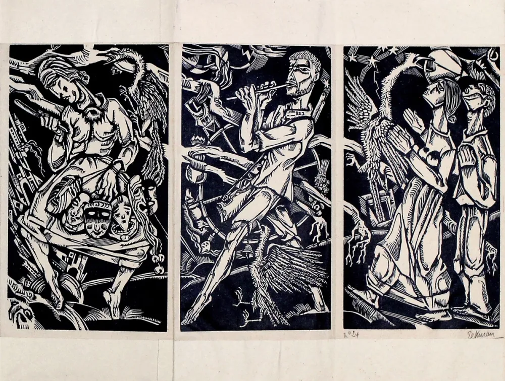 Woodcut Eekman -  Dooddans in zeven tempo's 