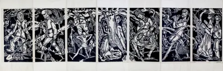 Woodcut Eekman - Dooddans in zeven tempo's (Dance of Death in Seven Mouvements)) 