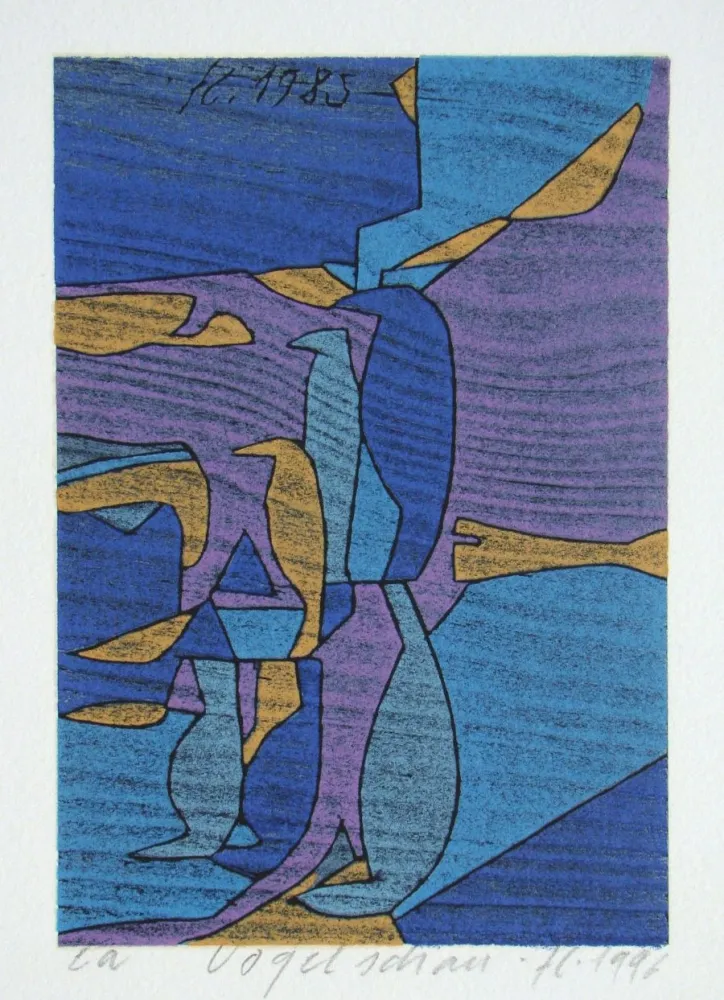 Woodcut Eggenschwiler - Vogelschau