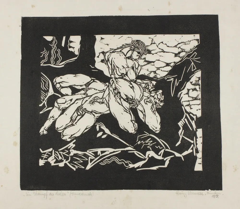 Woodcut Ehmsen - Ein Kampf der Seelen 