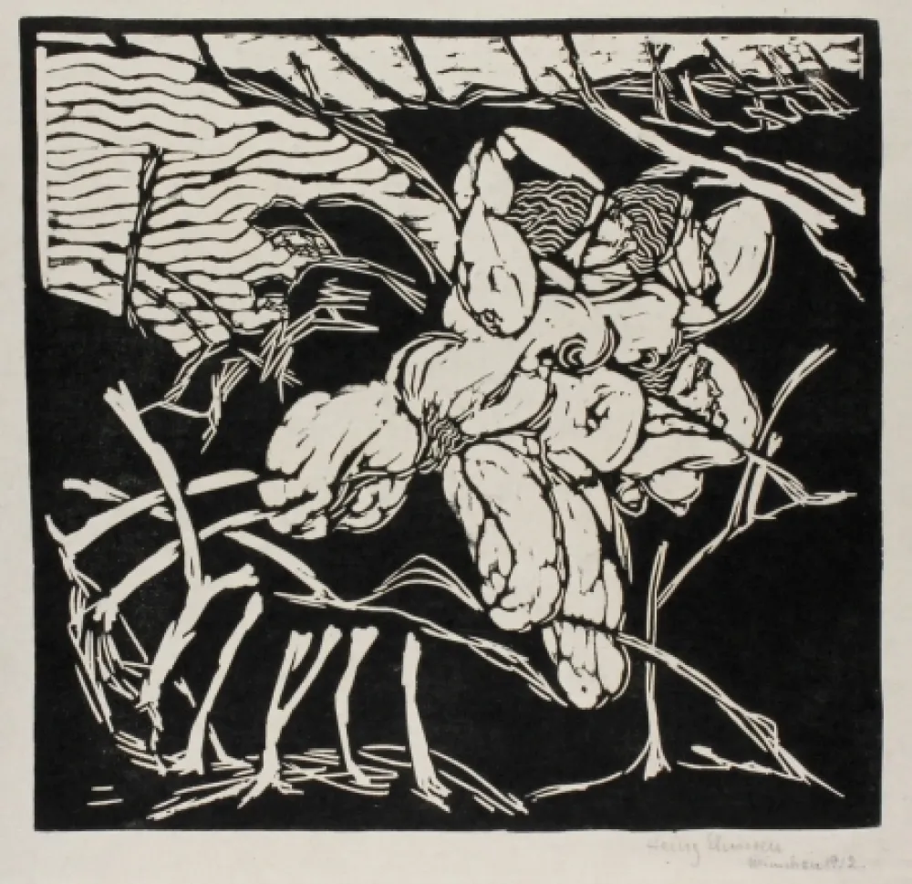 Linocut Ehmsen - Furien (Furies)