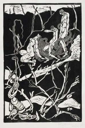 Linocut Ehmsen - Leben und Tod (Life and Death)
