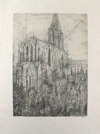 Etching Eliasberg - Strassburger Münster