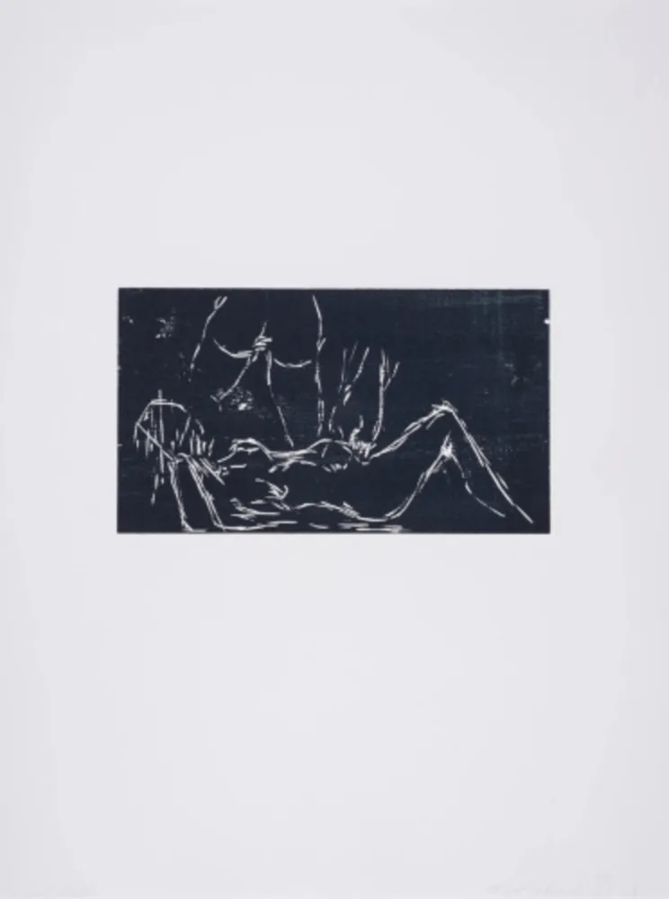 Woodcut Emin - Laying Back