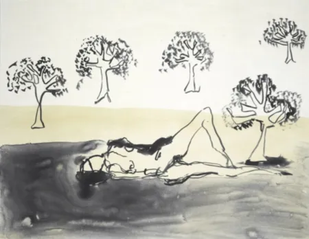 Lithograph Emin - Laying with the Olive Trees