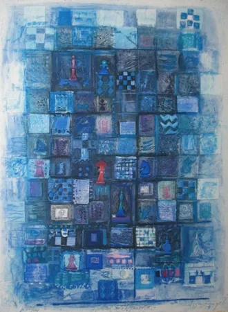 Etching Engel - GRAND ECHIQUIER II -Technique mixte