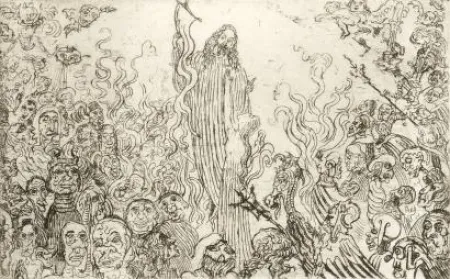Engraving Ensor - Christ descendant aux enfers