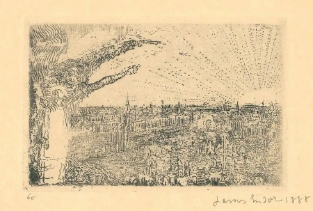 Engraving Ensor - Tentation du Christ