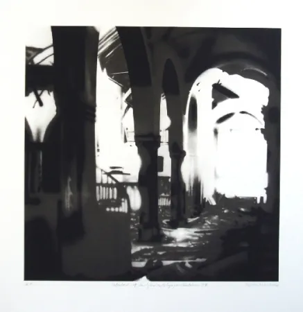 Lithograph Equipo Realidad - Interior de la Iglesia de Espejo (Cordoba) en septiembre de 1937