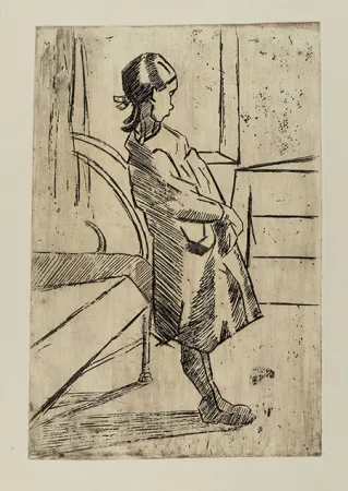 Engraving Erba - BAMBINA IN PIEDI