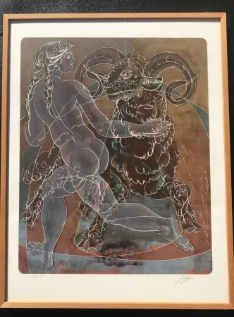 Lithograph Erni - Stierzeichen Widder