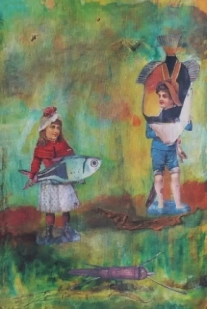 Lithograph Ernst - A Sunday walk in the park