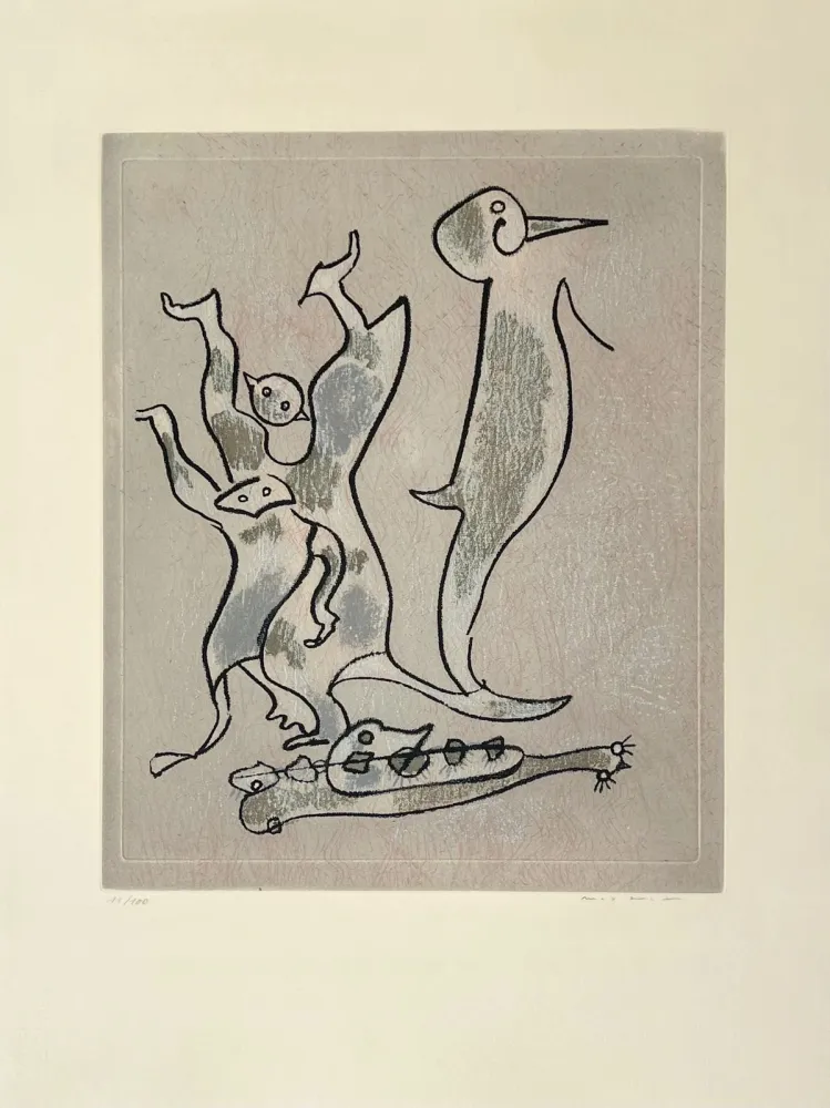 Etching And Aquatint Ernst - Entre chiens et loups 