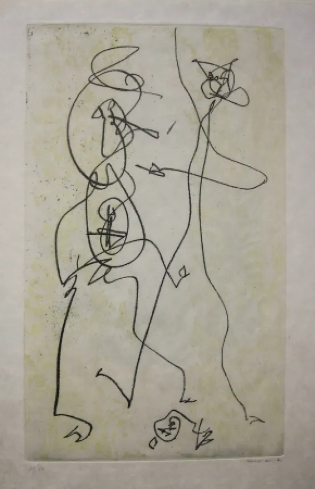 Etching And Aquatint Ernst - Les Chiens Ont Soif