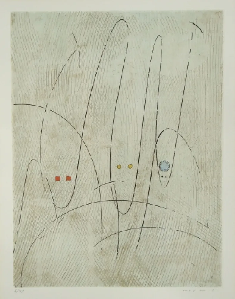 Etching And Aquatint Ernst - Les Requins ou Trois requins en quête d'une victime