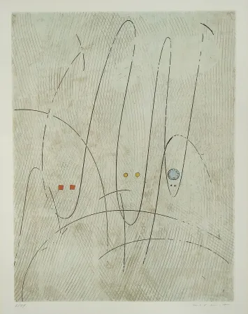 Etching And Aquatint Ernst - Les Requins ou Trois requins en quête d'une victime