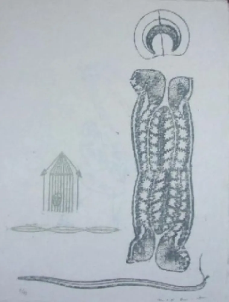 Linocut Ernst - Lewis Caroll's Wunderhorn