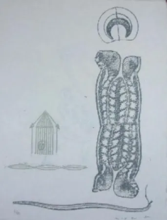 Linocut Ernst - Lewis Caroll's Wunderhorn