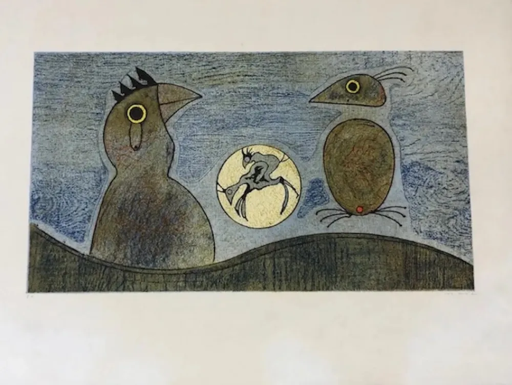 Lithograph Ernst - Los pájaros