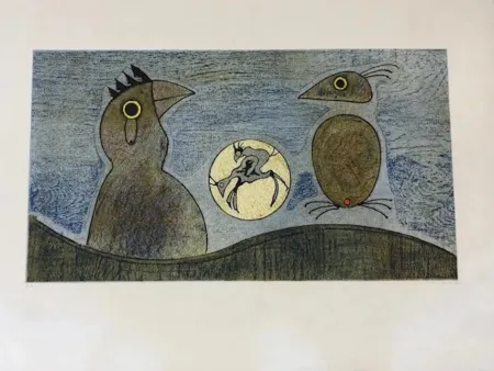 Lithograph Ernst - Los pájaros