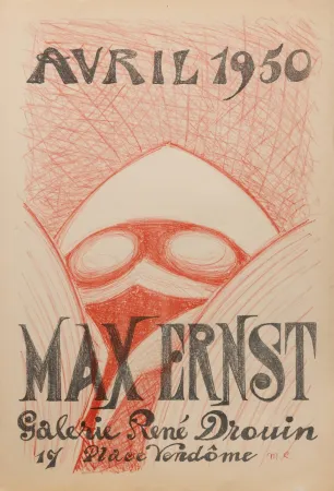 Lithograph Ernst - MASQUE. [Affiche pour une exposition à la galerie René Drouin]