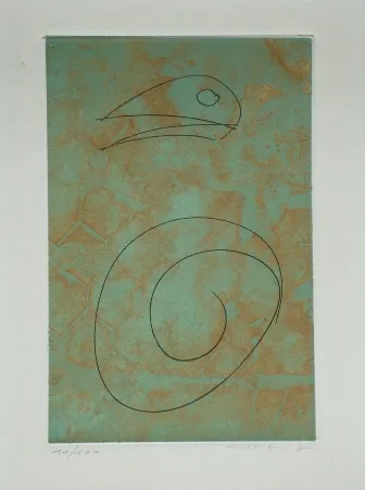 Etching And Aquatint Ernst - Oiseau vert