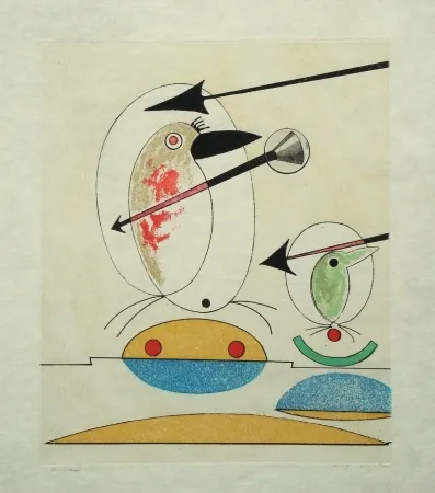 Etching And Aquatint Ernst - Oiseaux en péril