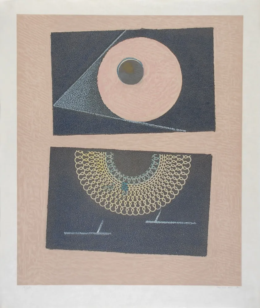 Lithograph Ernst - Veilleuse au seuil de nos terrassements