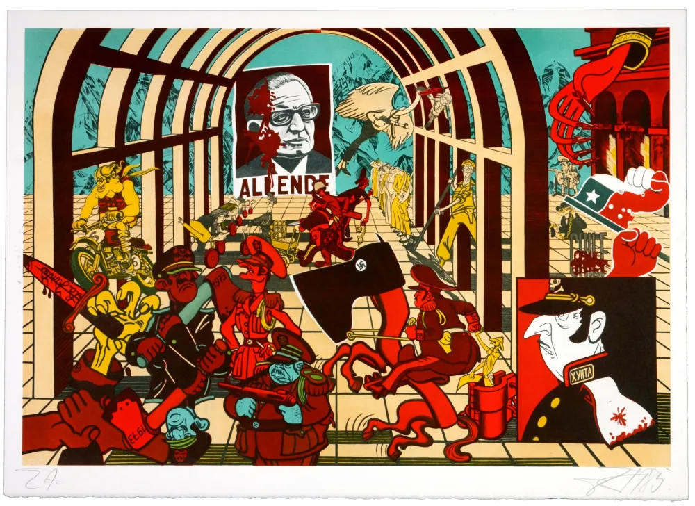 Lithograph Erro - Allende