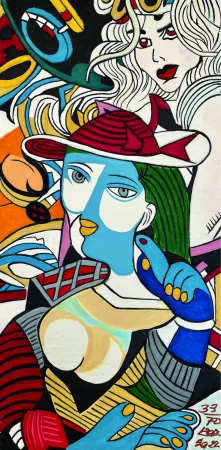 Etching Erro - FEMME AU CHAPEAU