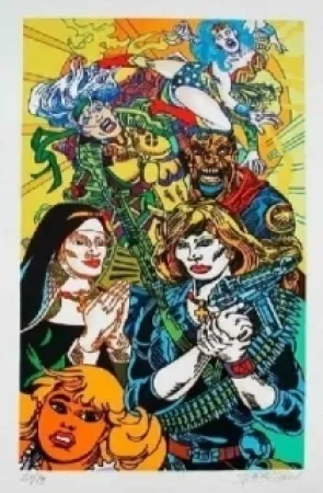 Lithograph Erro - Gun Lady