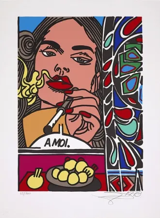 Screenprint Erro - La femme fatale (à moi)