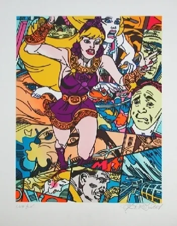 Lithograph Erro - Moonwalker