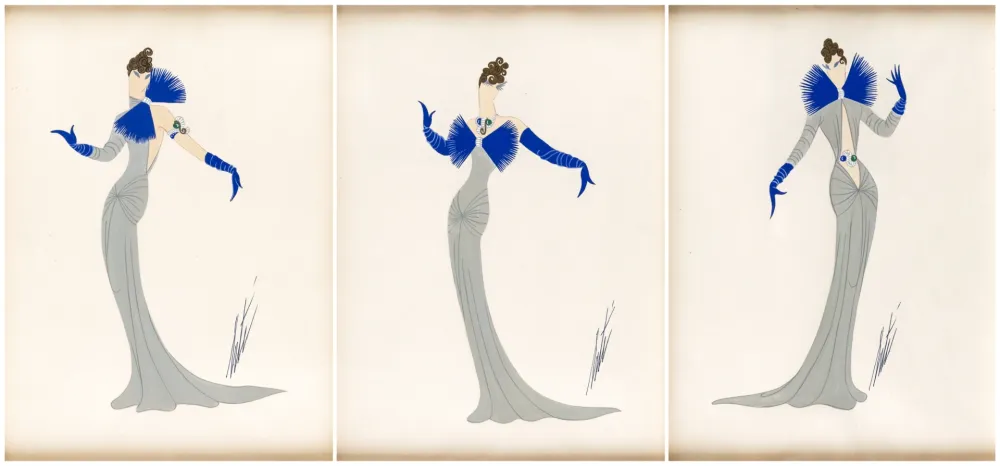 No Technical Erte -  Set of three Costume Designs 