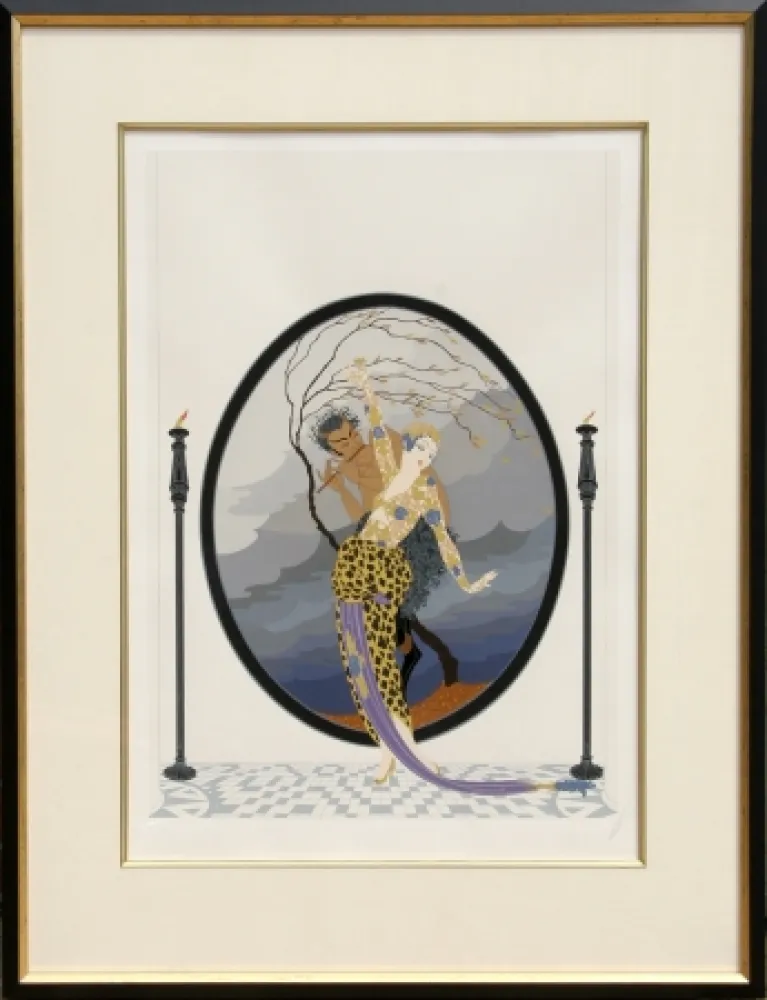 Screenprint Erte - Woman and Satyr