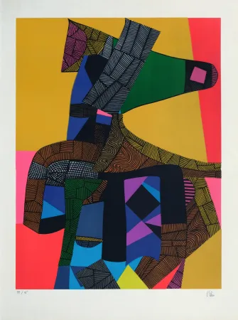 Lithograph Esteve - Anubis