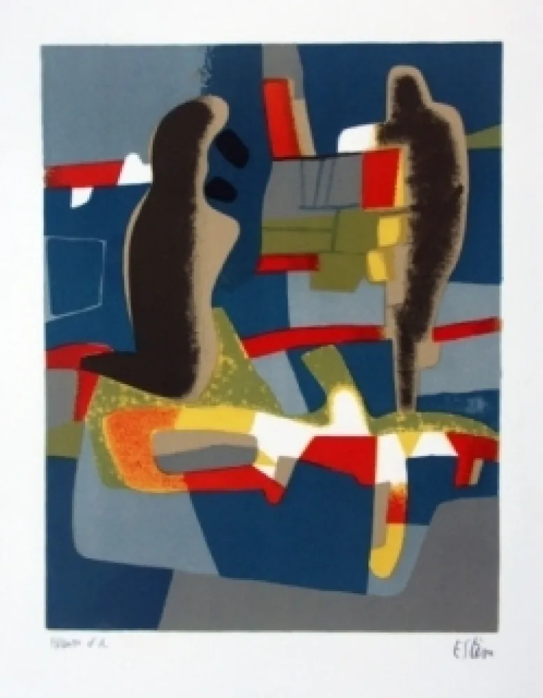 Lithograph Esteve - Face à face