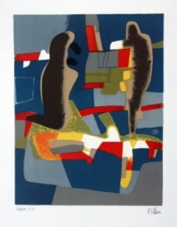 Lithograph Esteve - Face à face