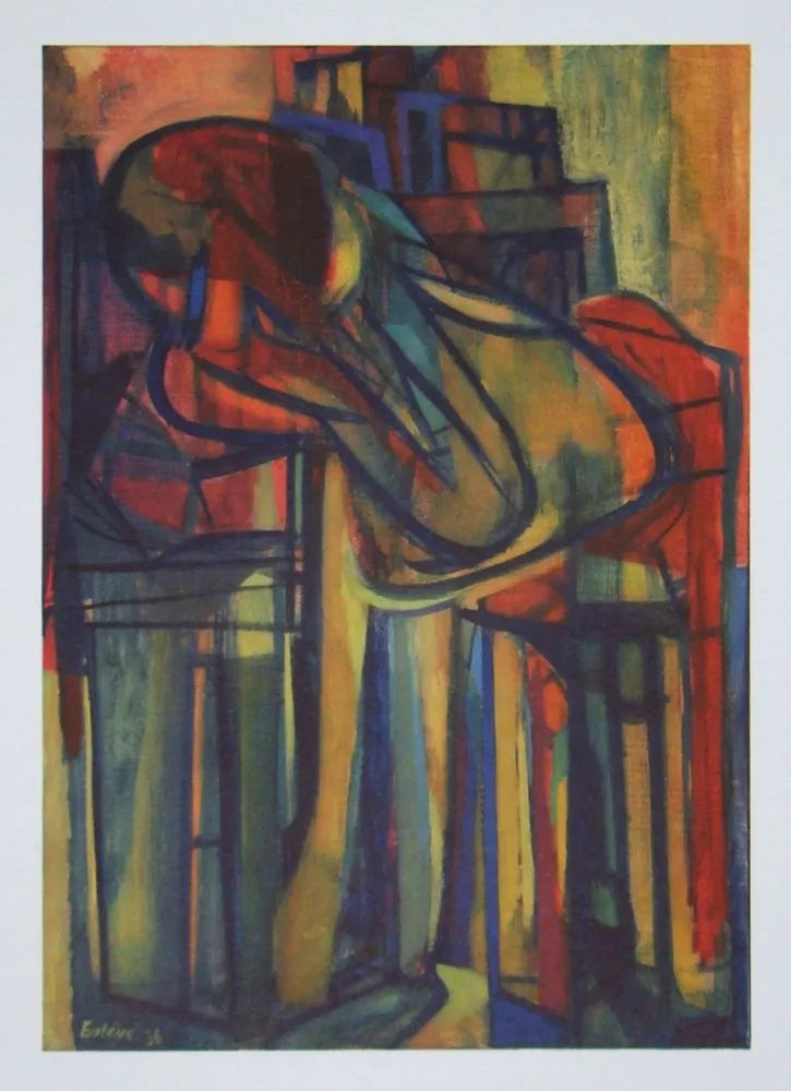 Rotogravure Esteve - Femme assise