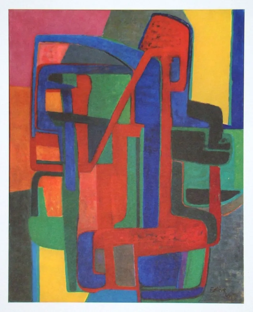 Lithograph Esteve - Le Faucheur